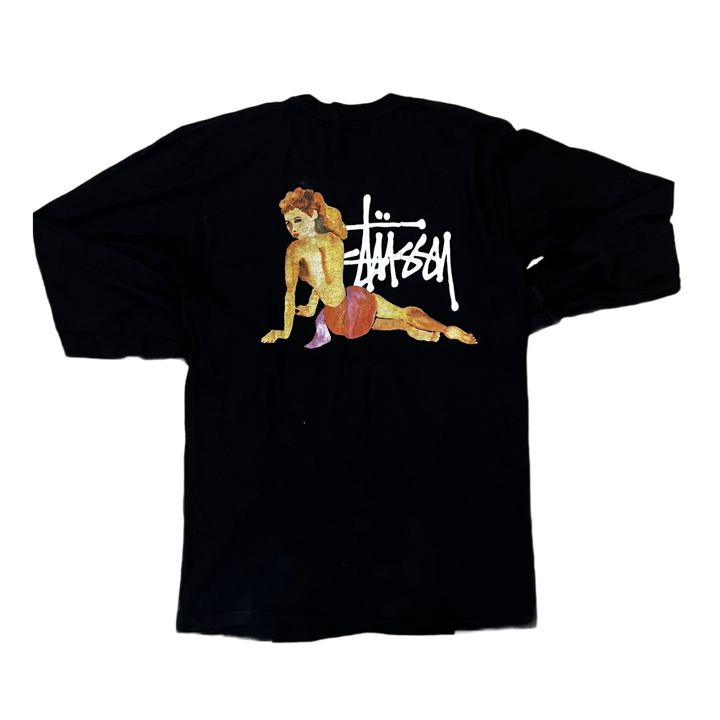 Stüssy “Pin Up Girl” Long Sleeve Graphic Tee